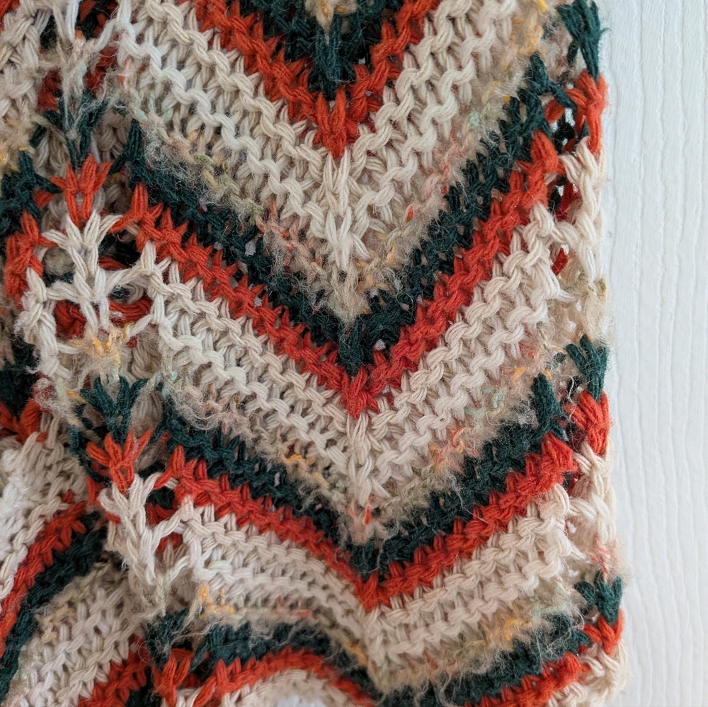 Retro Chevron Patterned Knit Cardigan - Picture 4 of 5